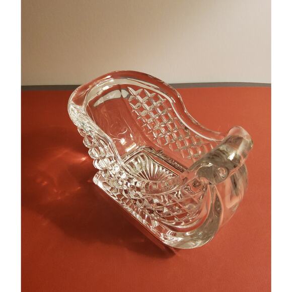Heavy Crystal Sleigh Candy Dish / Centerpiece - Picture 1 of 3
